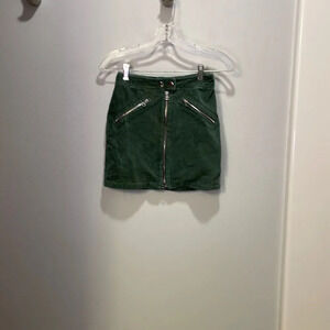 Lulus woman’s corduroy mini green skirt